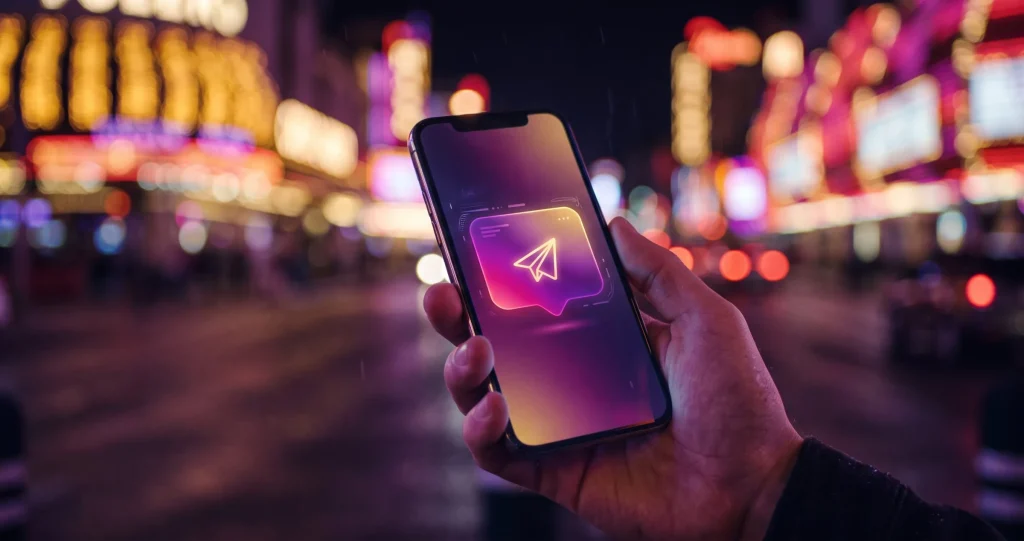 Telefonda Telegram kanalından gelen DaVegas adres duyurusu bildirimi